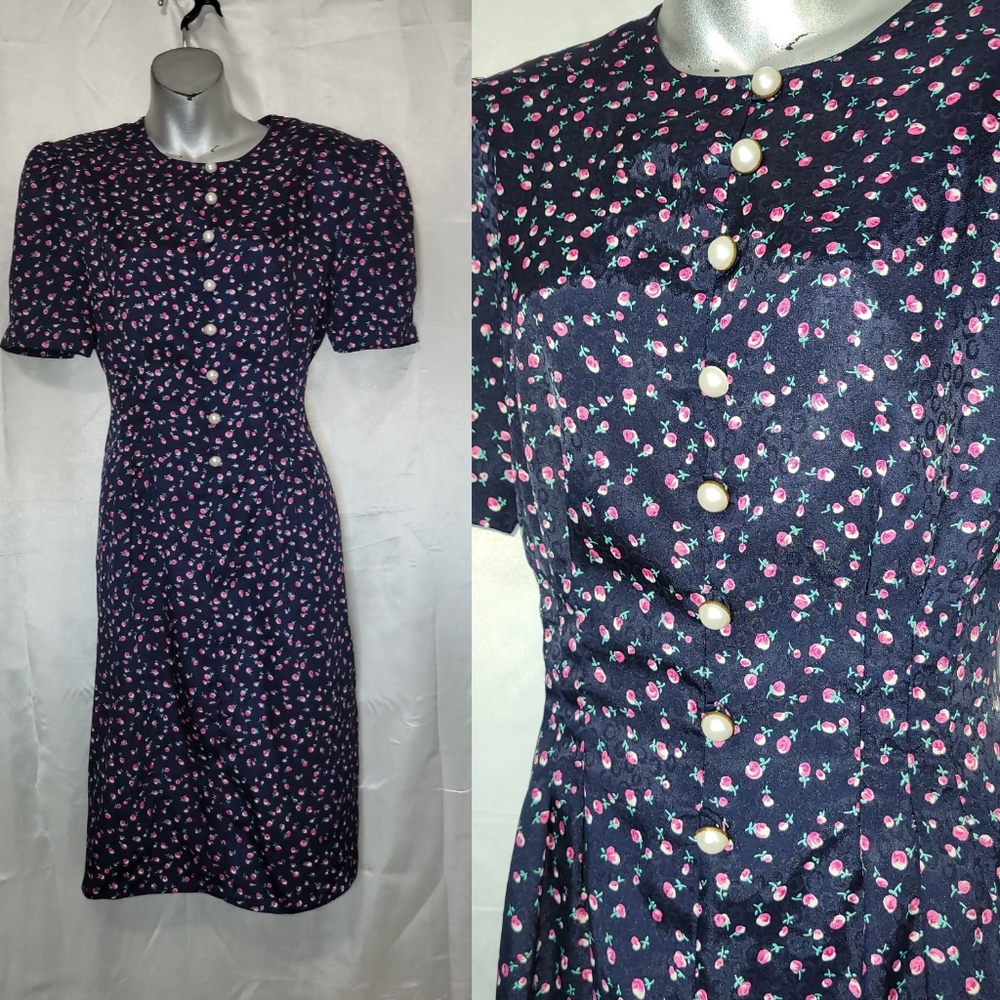 Vintage 1980s Petites for Maggy floral  Dress